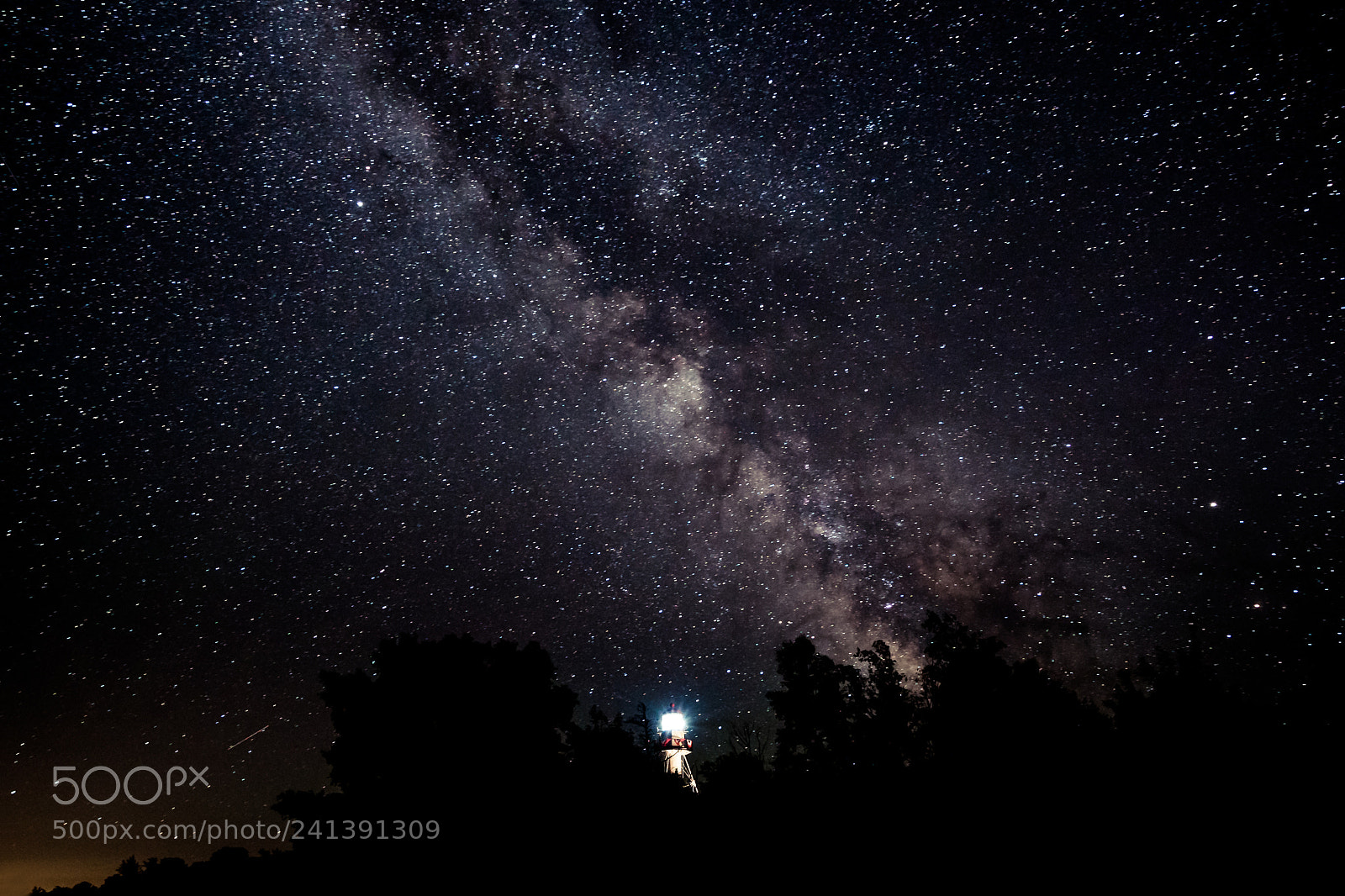 Sony a7S II sample photo. Lighthouse under galaxy photography