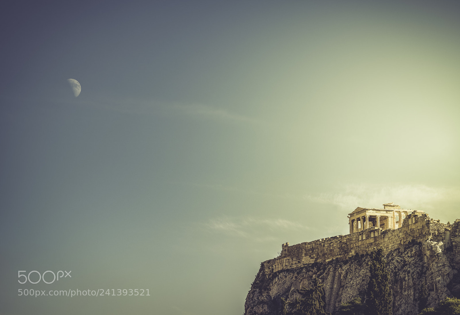 Fujifilm GFX 50S sample photo. Acropolis under the half-moon photography