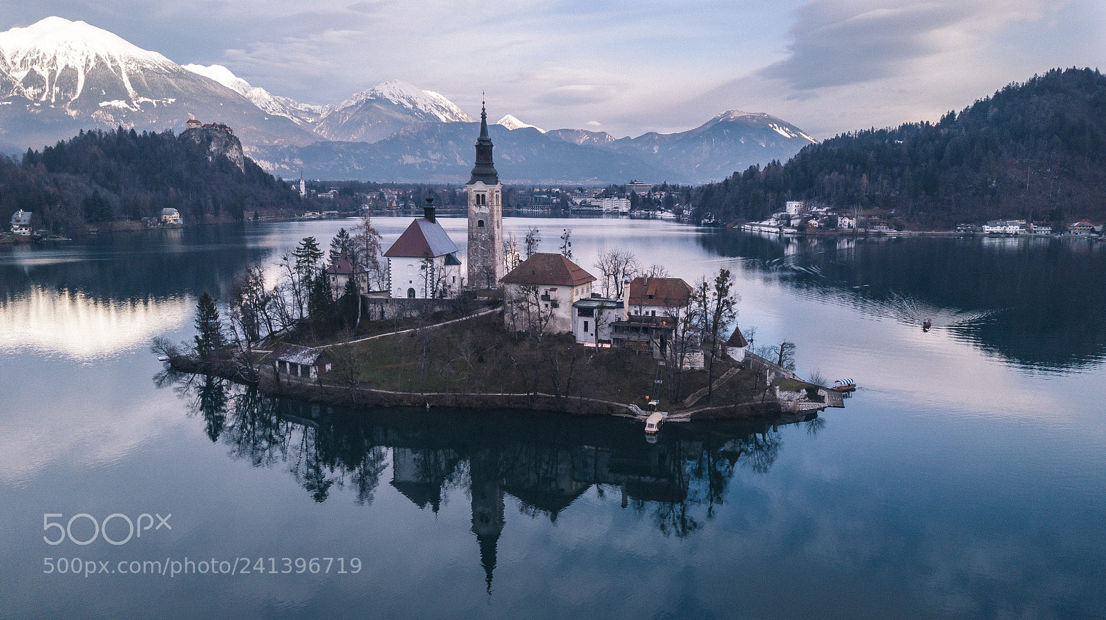 DJI FC220 sample photo. Bled lake photography