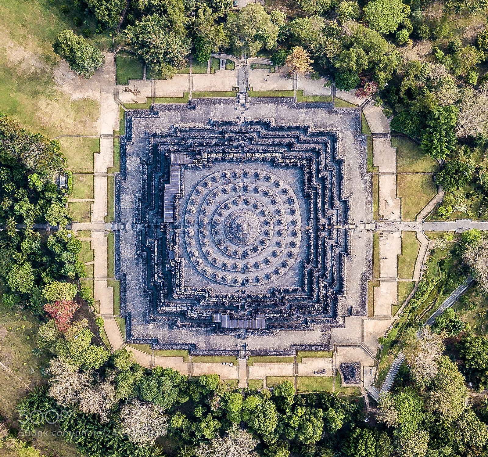 DJI FC220 sample photo. Borobudur temple drone shoot photography