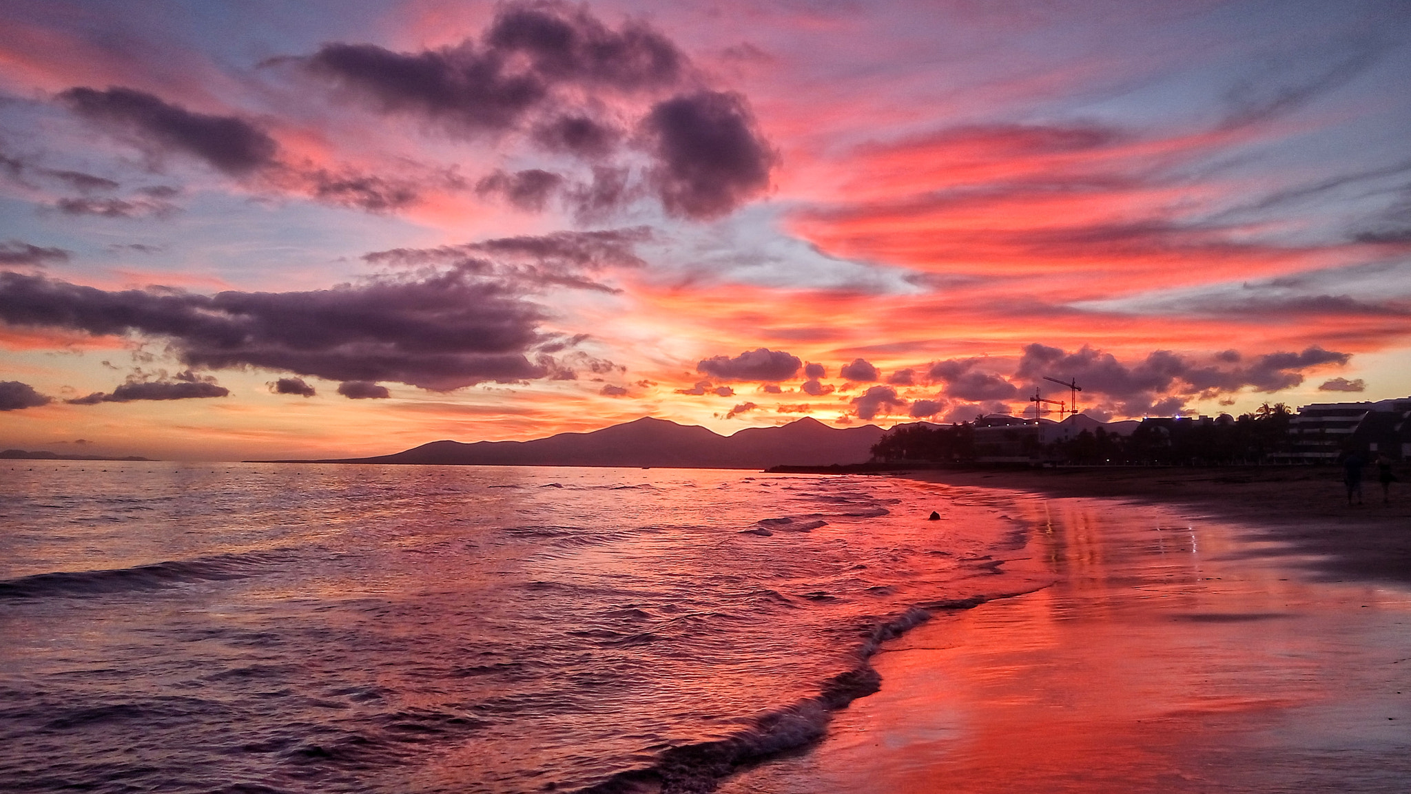 Xiaomi HM Note 2 sample photo. Red sunset over the atlantic ocean photography