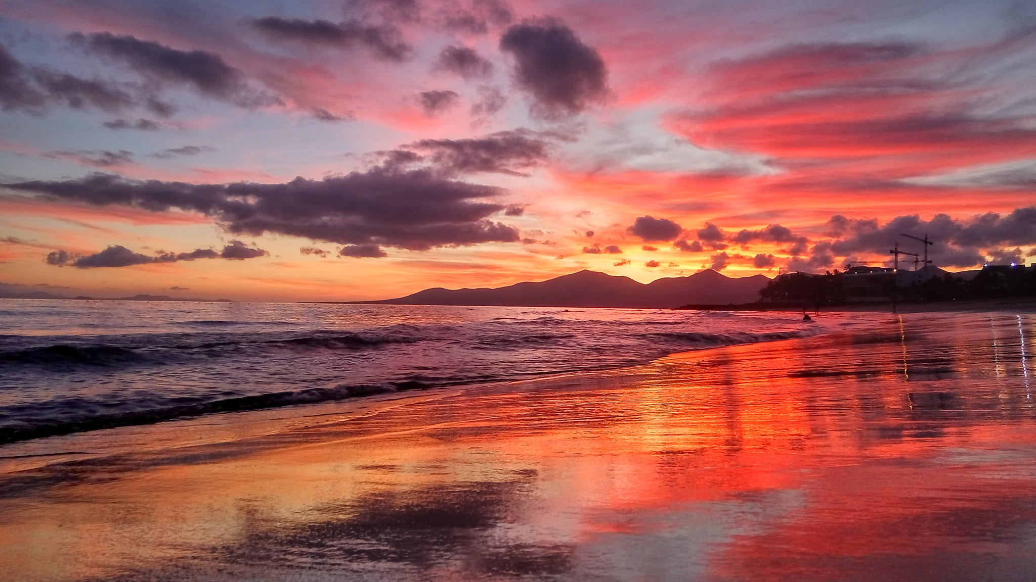 Xiaomi HM Note 2 sample photo. Red sunset over the atlantic ocean photography