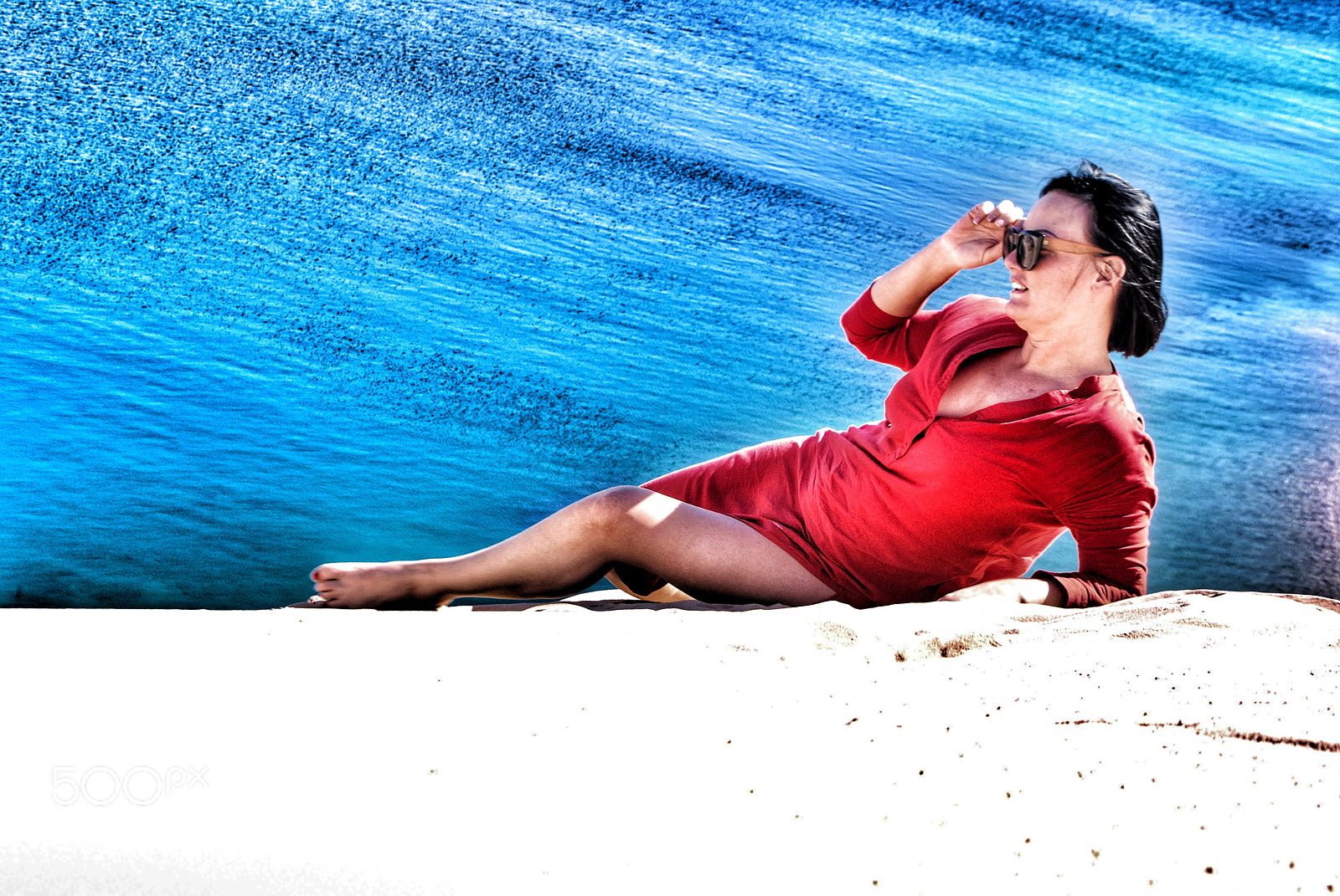 Nikon D60 sample photo. Girl in rad sea photography