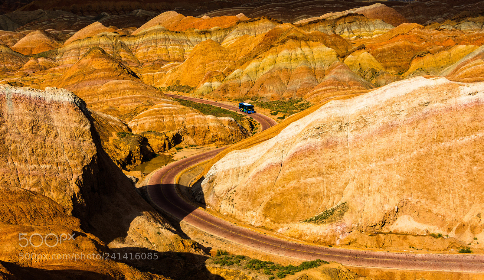 Nikon D810 sample photo. Tours bus in danxia photography