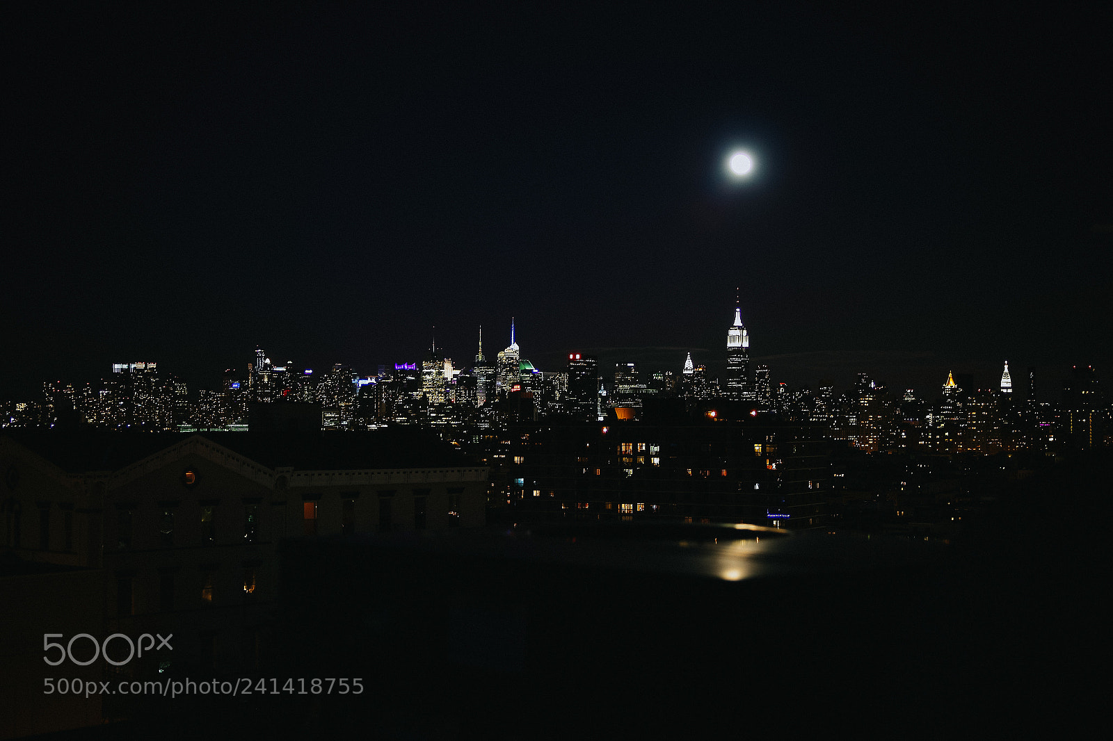 Canon EOS 60D sample photo. Full moon, nyc photography