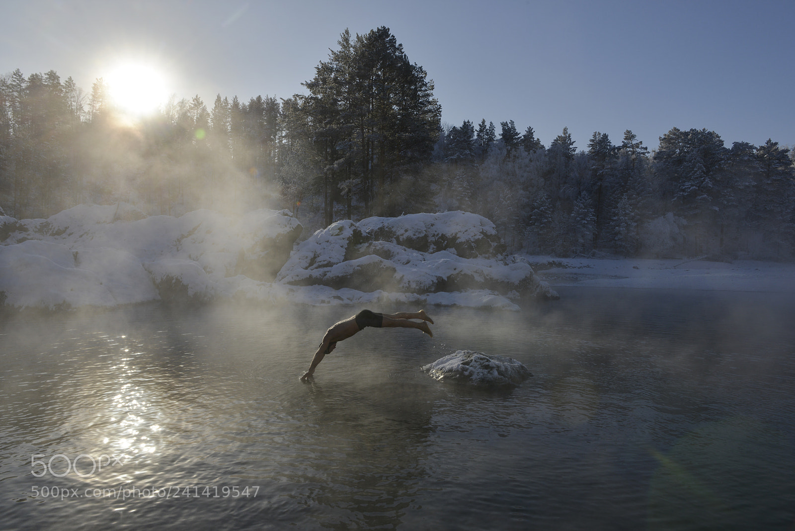 Nikon D800E sample photo. Bathing in icy water photography