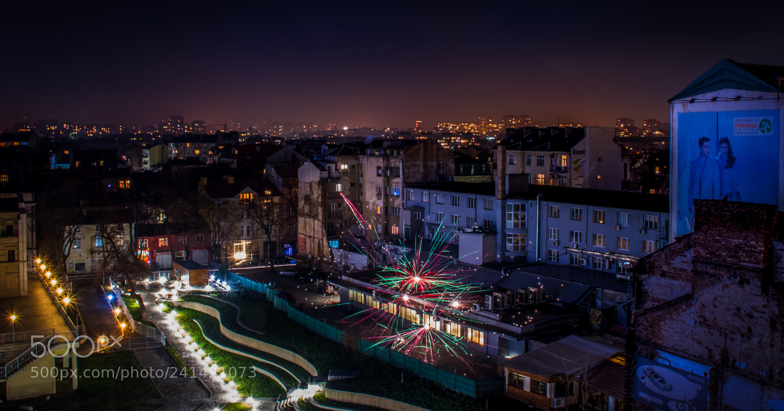 Nikon D5500 sample photo. Fireworks on the roof photography