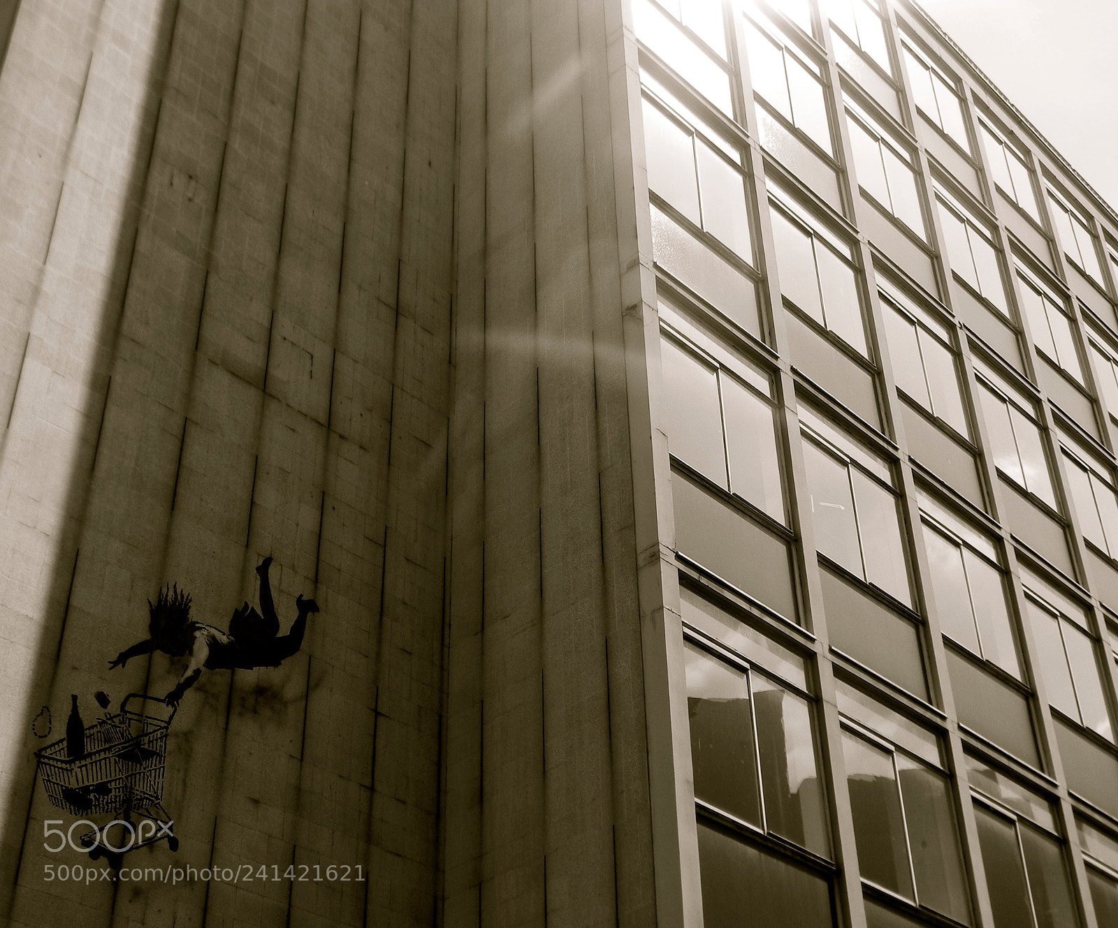 Nikon Coolpix L110 sample photo. Falling girl banksy, london photography