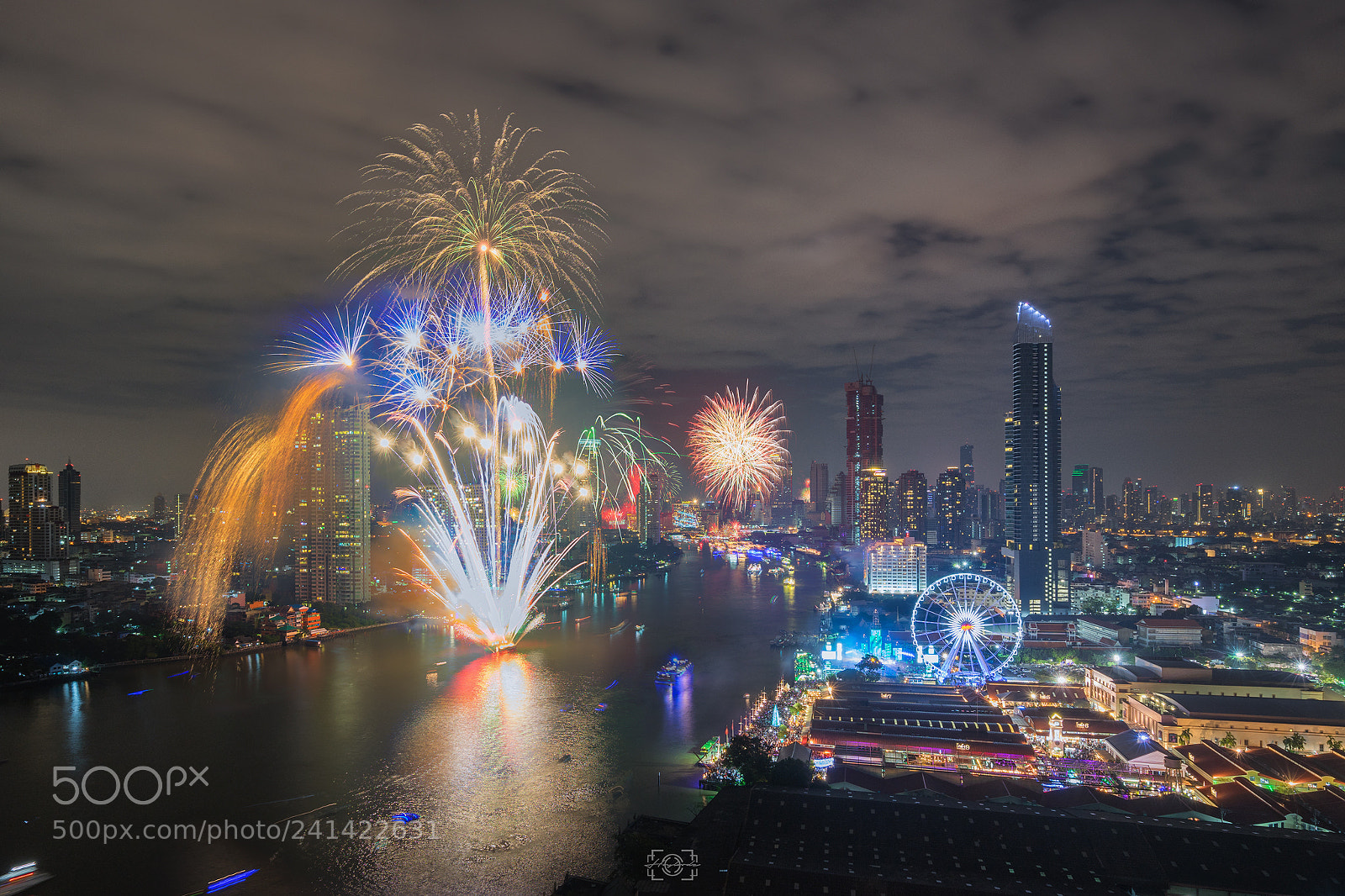 Sony a7 II sample photo. Thailand new year fireworks photography