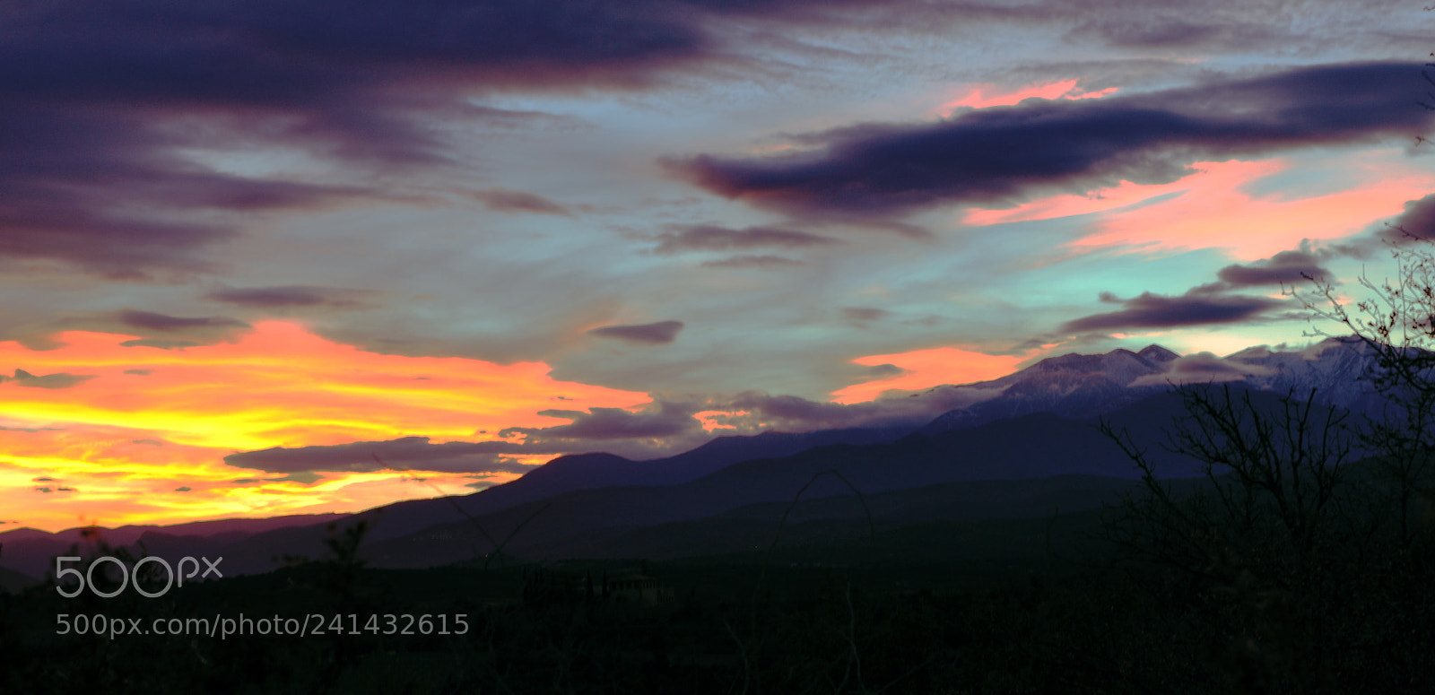 Nikon D5000 sample photo. Sunset above the canigou photography