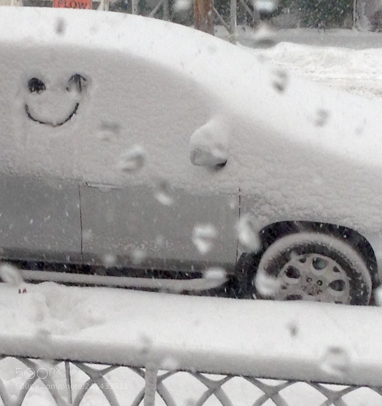 Apple iPad mini sample photo. Smiley snow photography