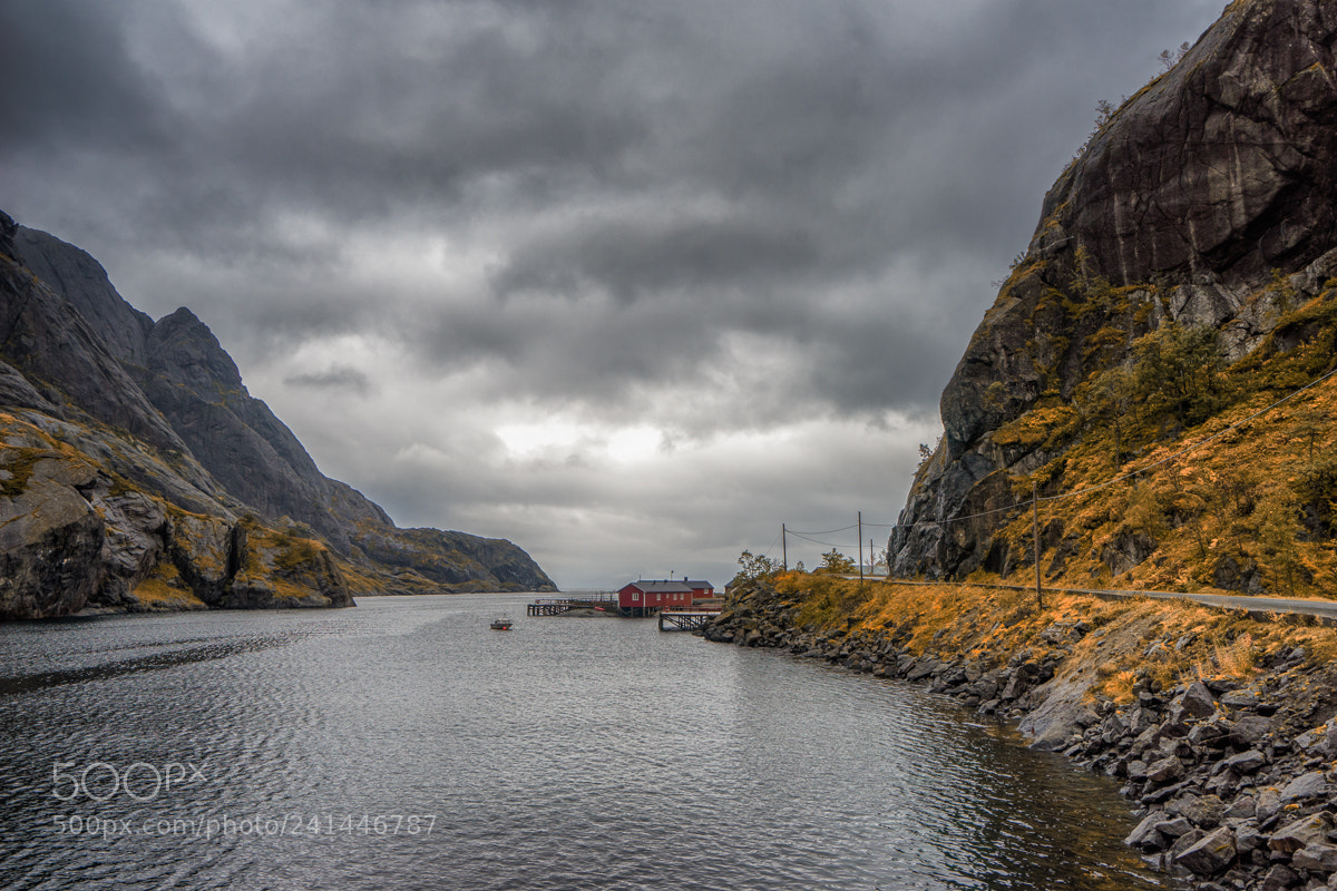 Sony a7 sample photo. Approach to nusfjord photography