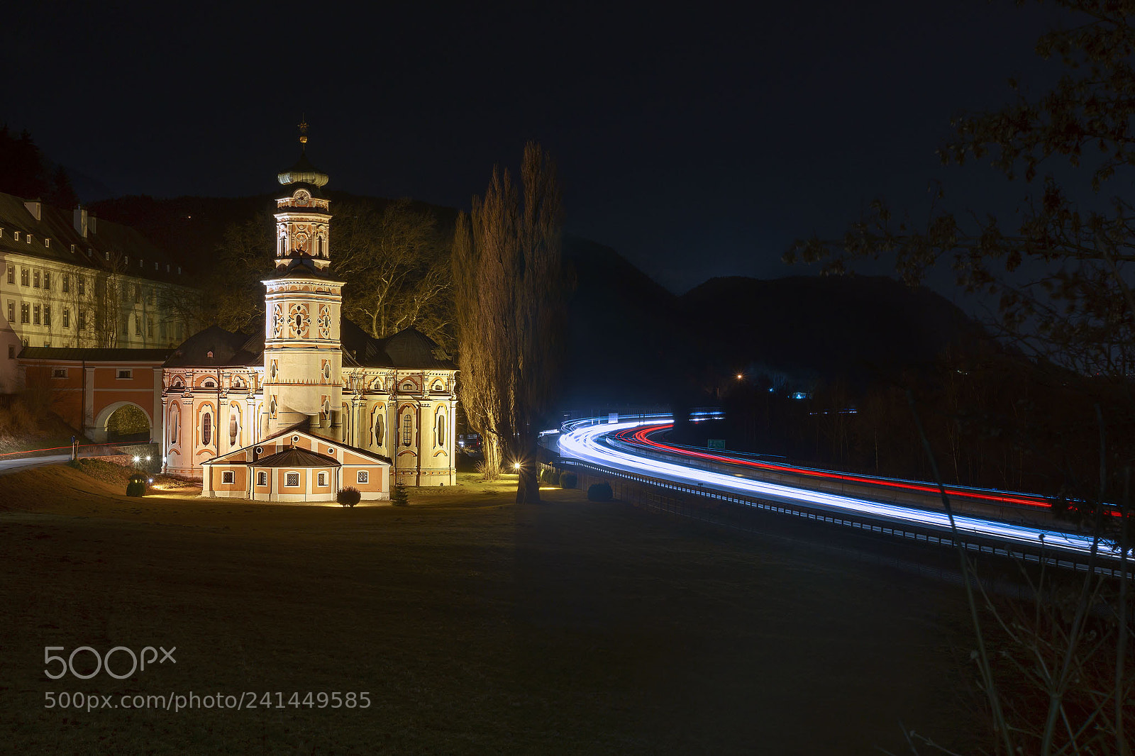 Sony SLT-A68 sample photo. Church with light trails photography