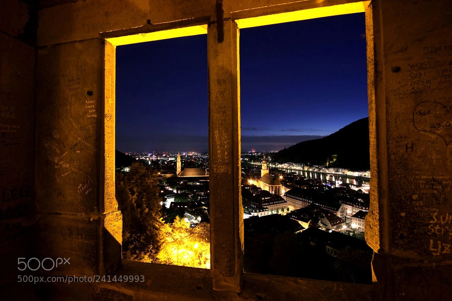 Canon EOS 60D sample photo. Heidelberg through a window photography
