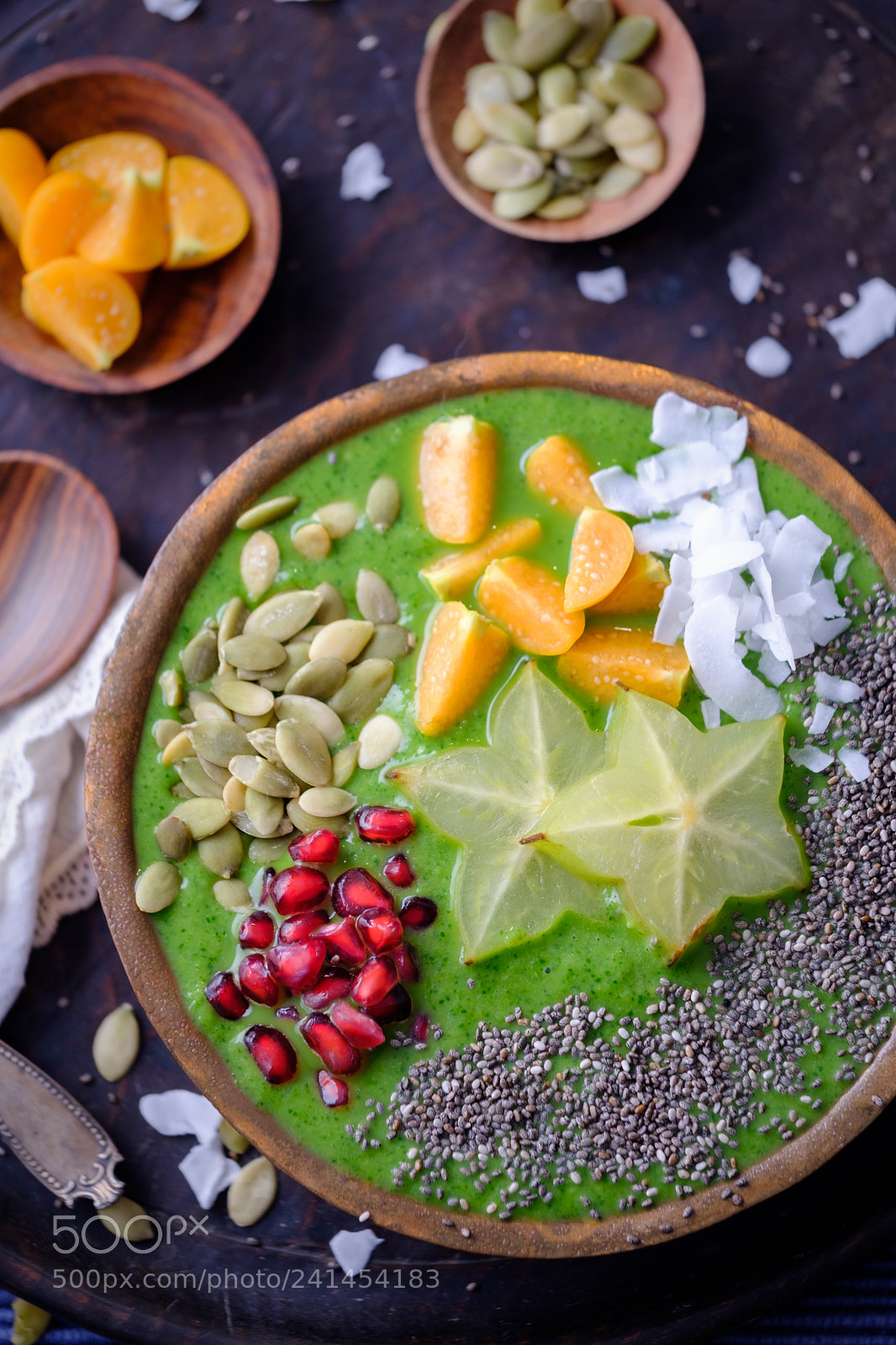 Fujifilm X-T2 sample photo. Green smoothie bowl photography