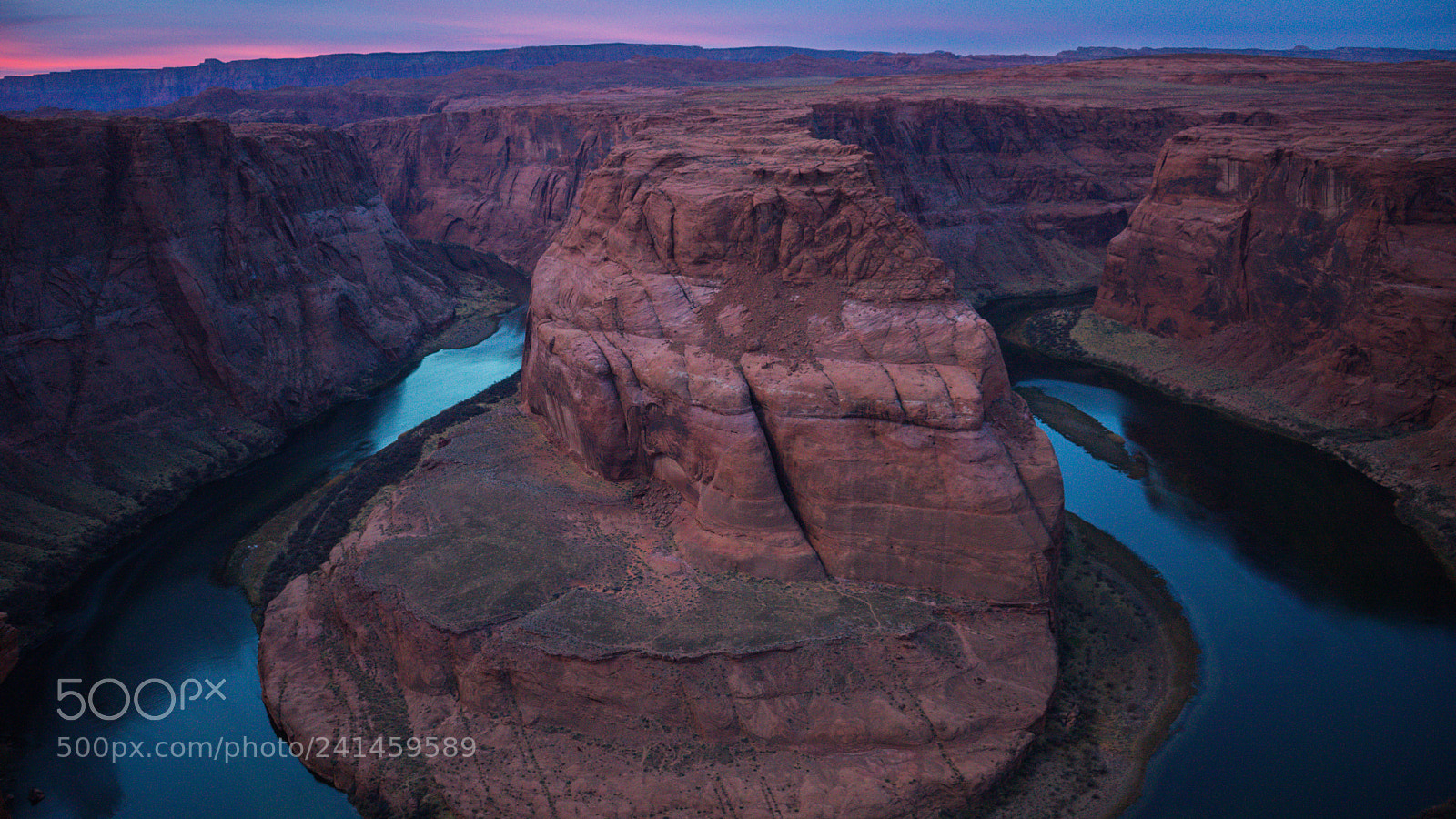 Sony a7 sample photo. Horseshoe bend by moonlight photography