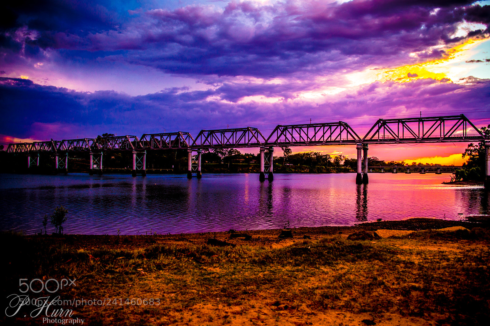 Nikon D3200 sample photo. Train bridge at sunset photography