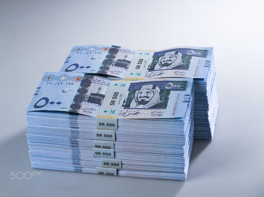 Stacks Of Saudi Riyal Banknotes Of 500 With Image Of King Abdula By Hany Musallam 500px
