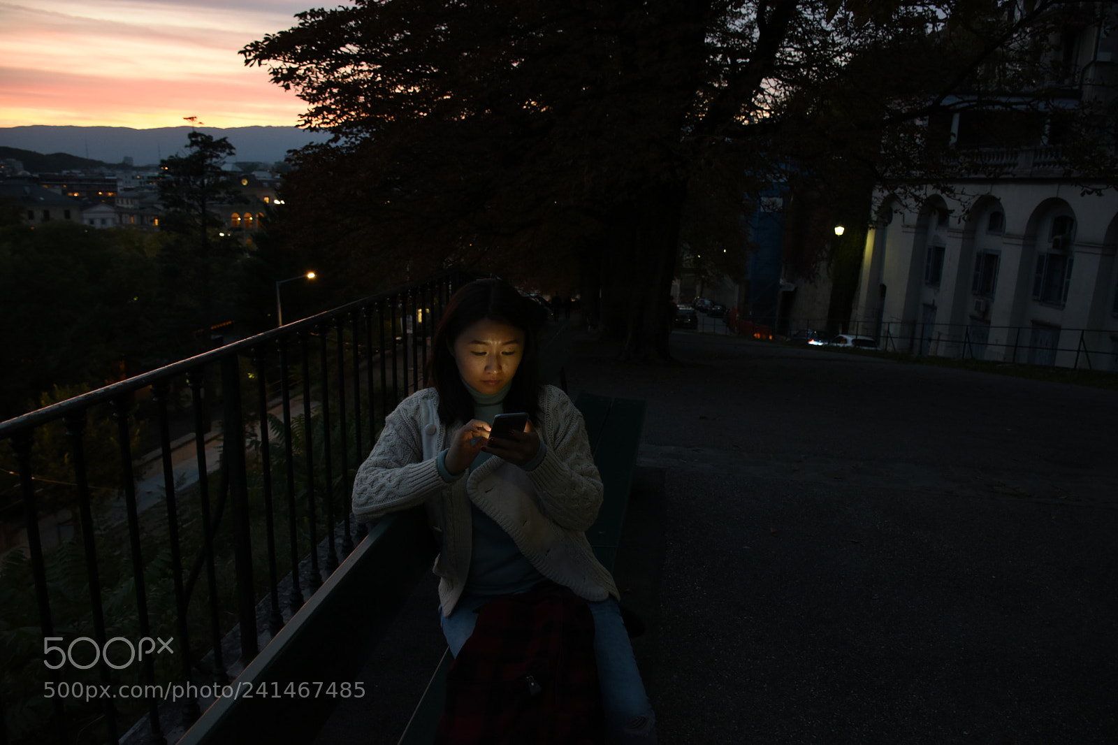 Nikon D5500 sample photo. Smartphone lights and sunset photography