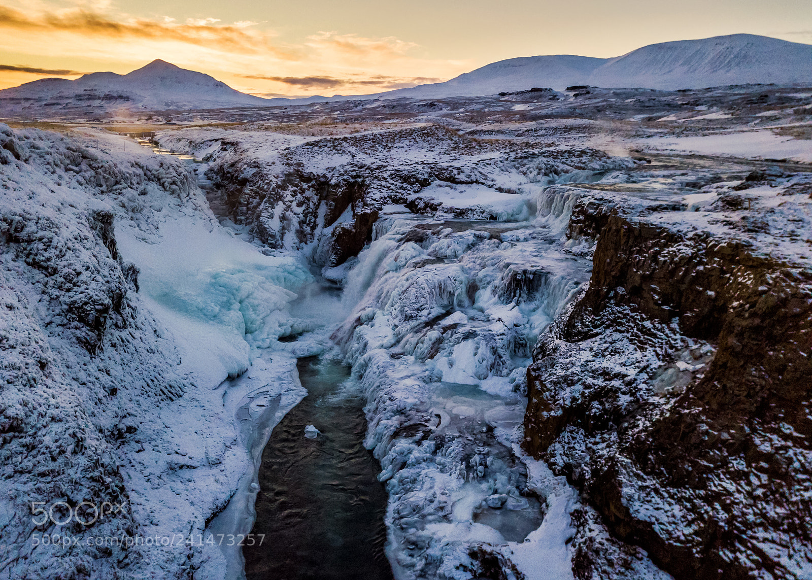 DJI FC220 sample photo. Reykjafoss waterfall photography