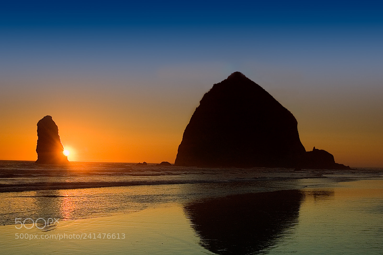 Nikon D70s sample photo. Haystack rock at sunset photography