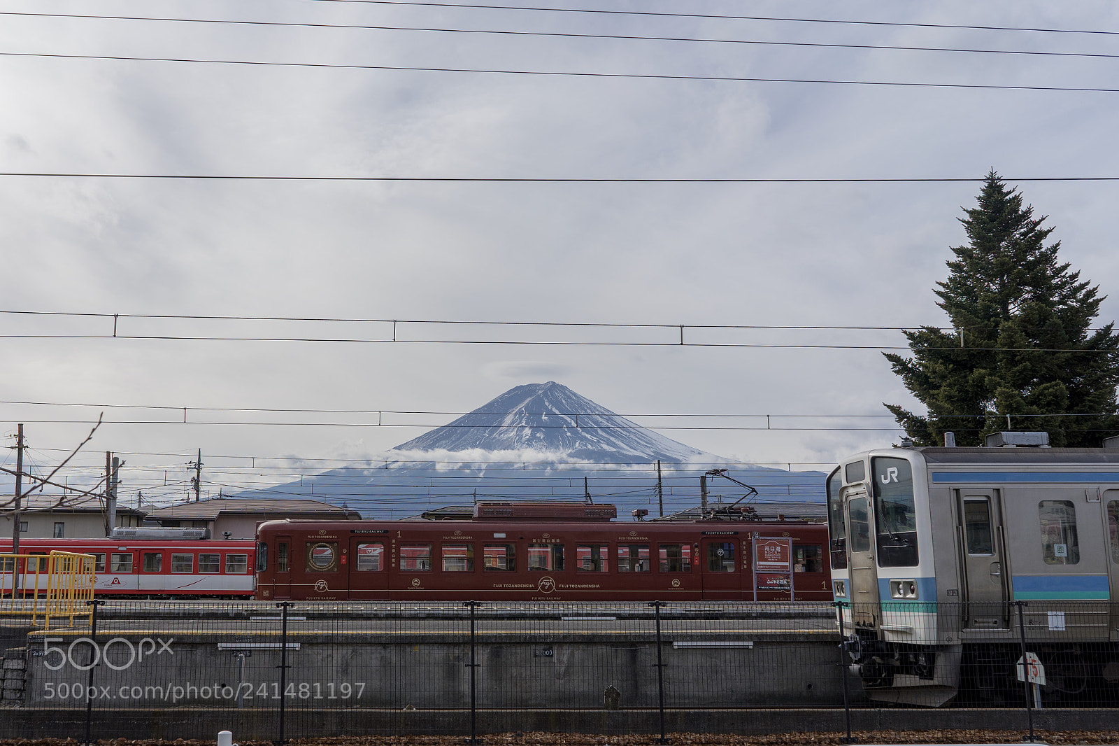 Sony a7 sample photo. Trains at kawaguchiko station photography