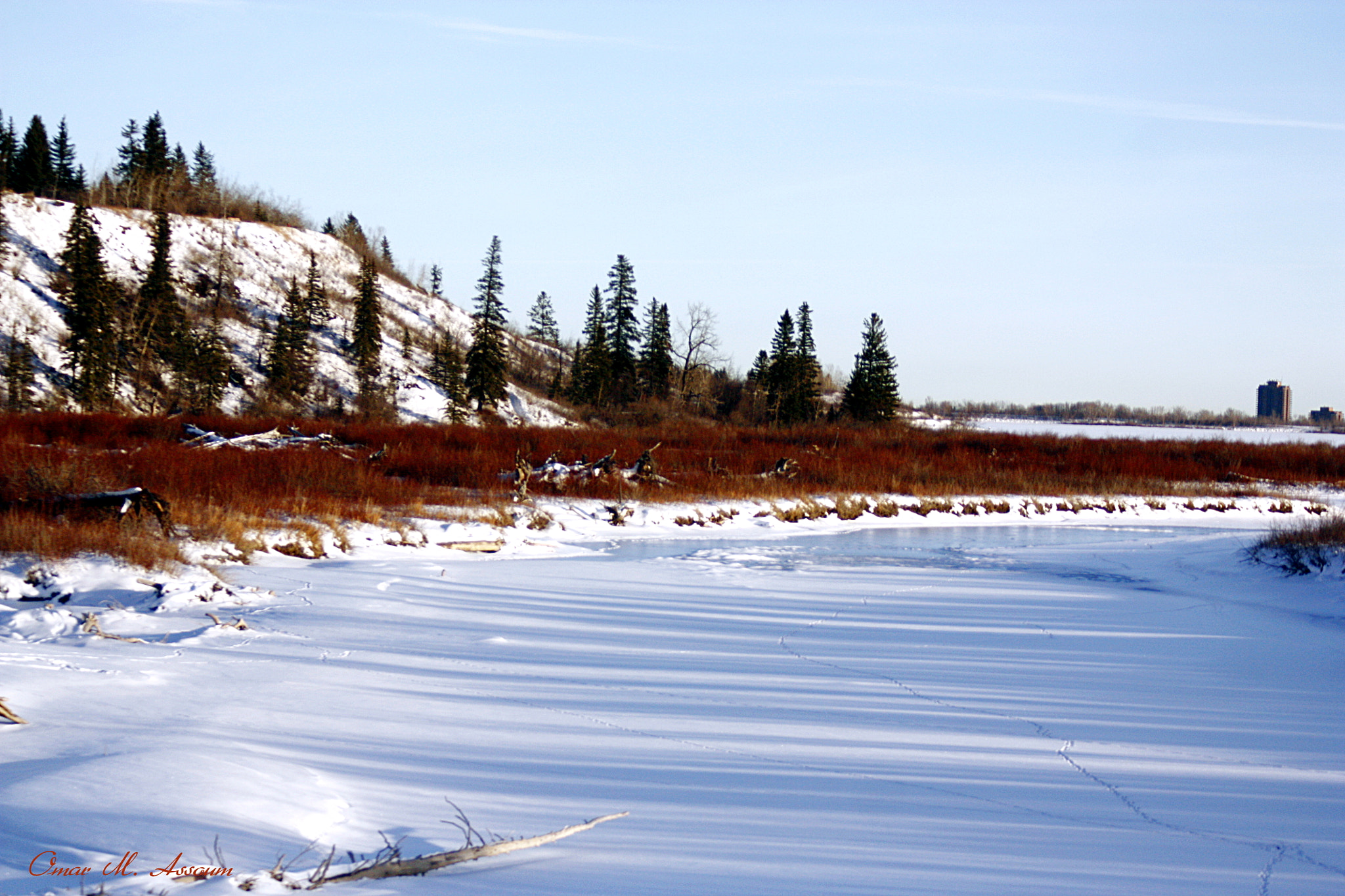 Canon EF 75-300mm F4.0-5.6 IS USM sample photo. Frozen river photography