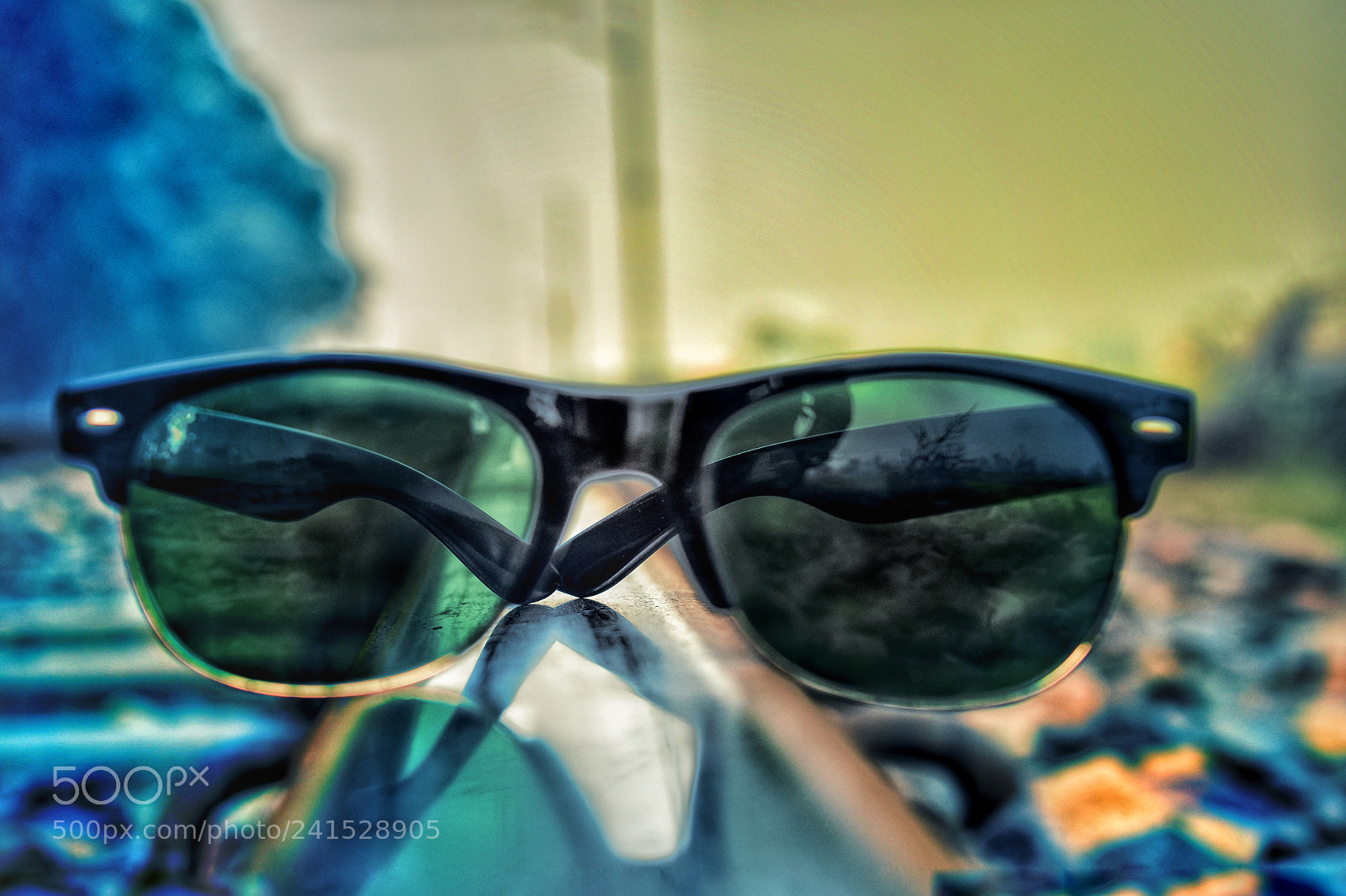Nikon D3400 sample photo. Sunglasses on railway track photography
