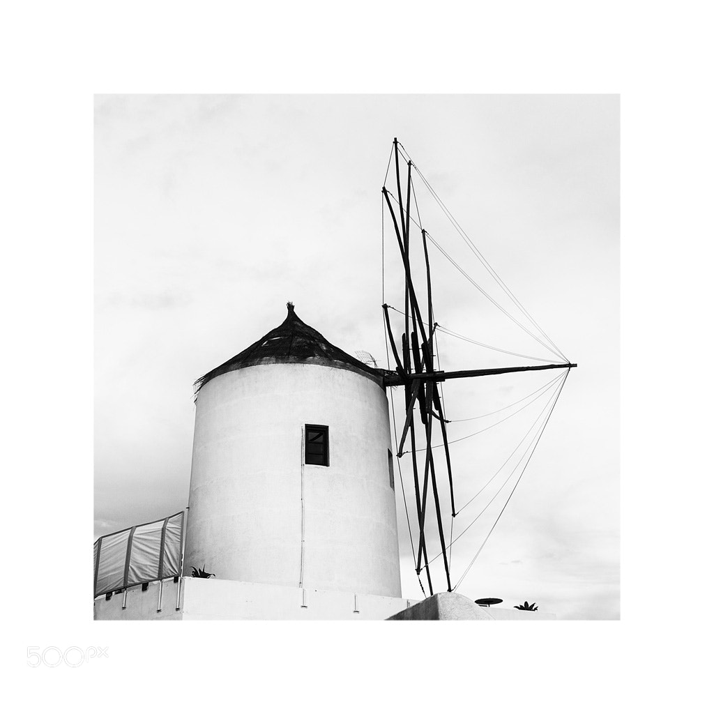 Nikon D700 sample photo. Windmill in oia, santorini photography
