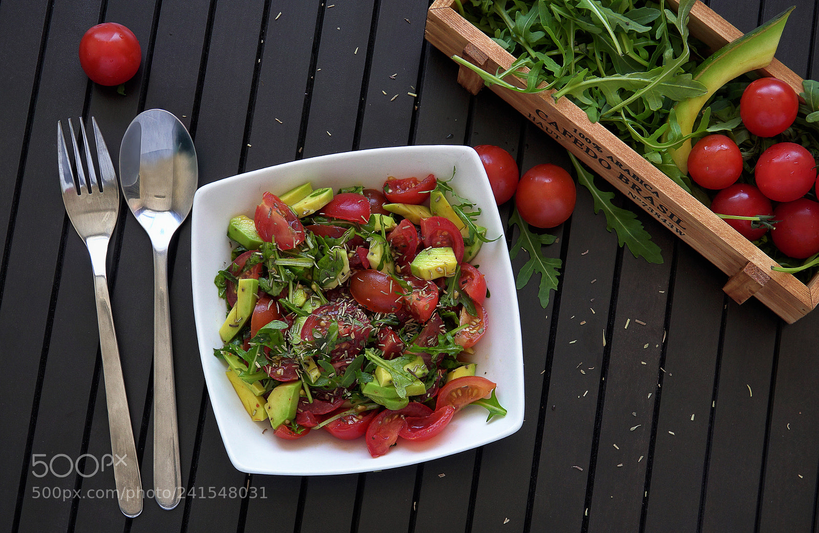 Sony a6300 sample photo. Tomoto avacado salad photography