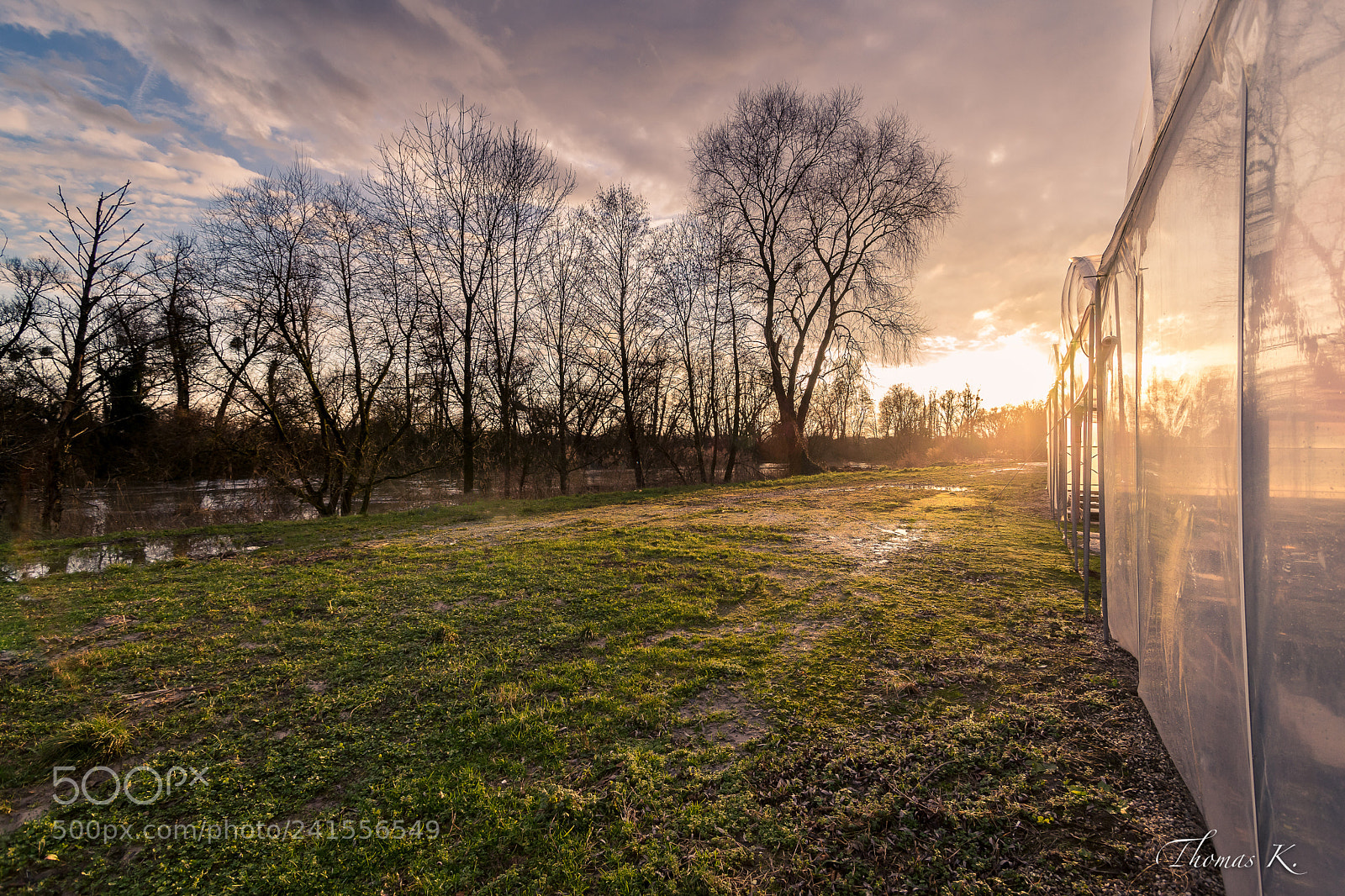 Sony a7 sample photo. Sunset and greenhouse photography