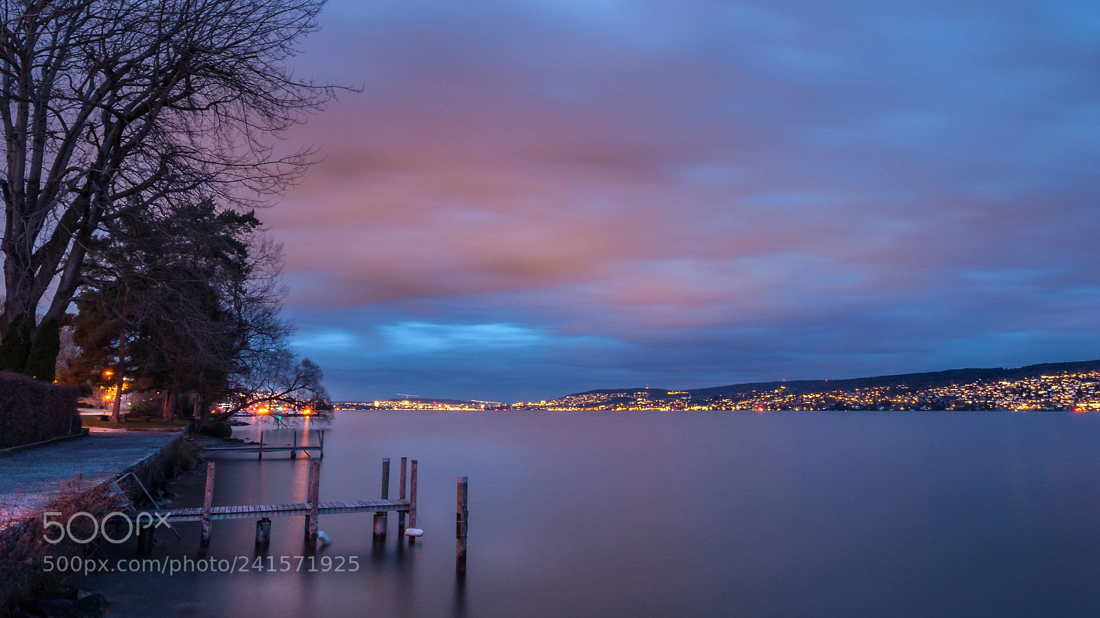 Nikon D5000 sample photo. Sunset over lake zurich photography