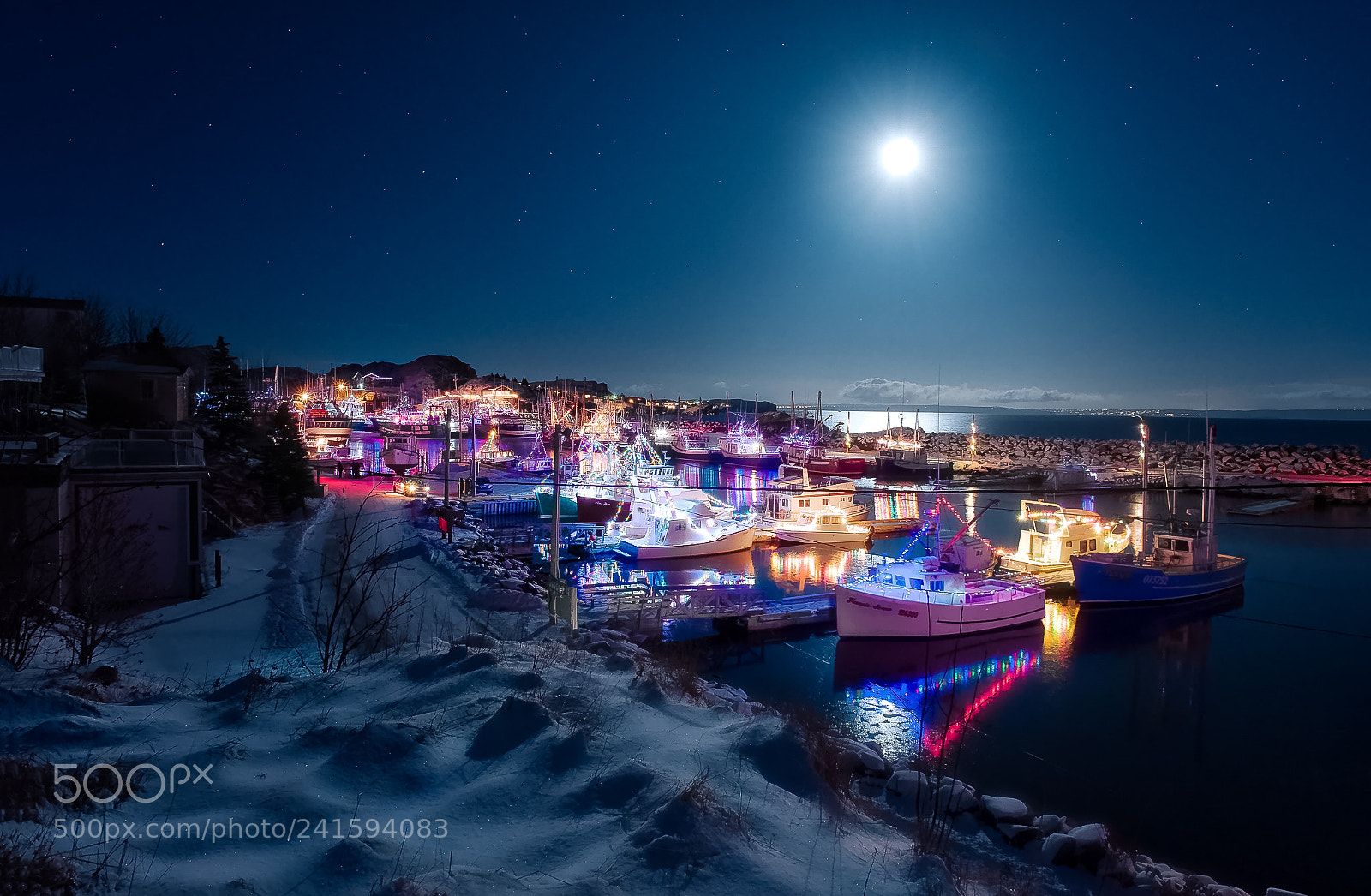 Nikon D810 sample photo. Moon light night, port photography