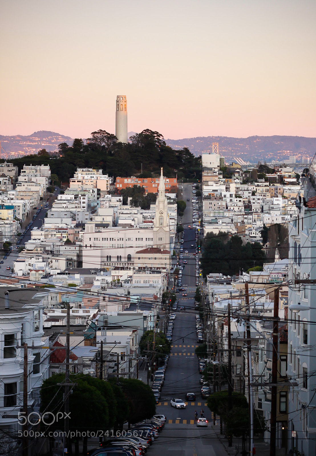 Canon EOS 50D sample photo. Coit tower at dusk photography