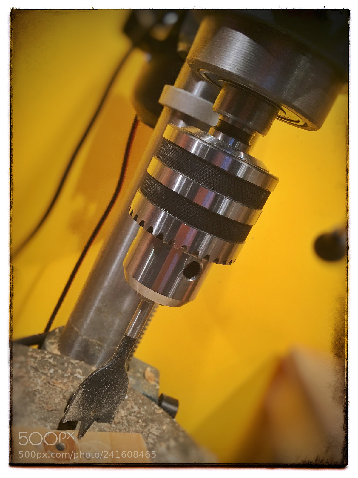 Apple iPhone SE sample photo. Drill press and wood photography
