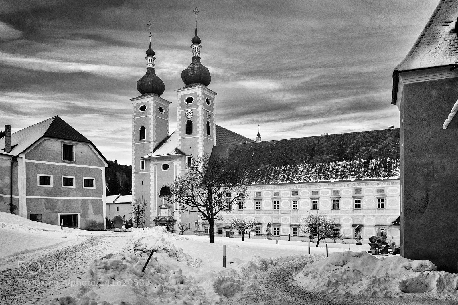 Sony a7 sample photo. Abbey in winter photography