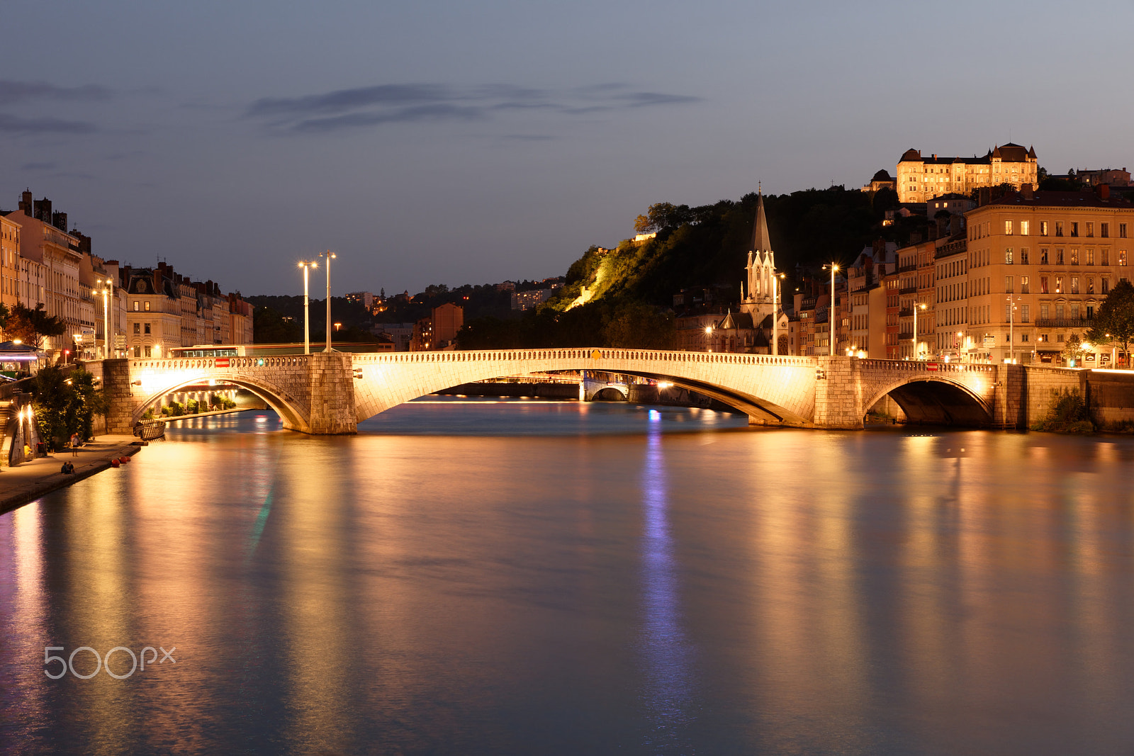 Nikon D810 + Tamron SP 24-70mm F2.8 Di VC USD sample photo. Lyon, saone, pont bonaparte, nachtaufnahme photography