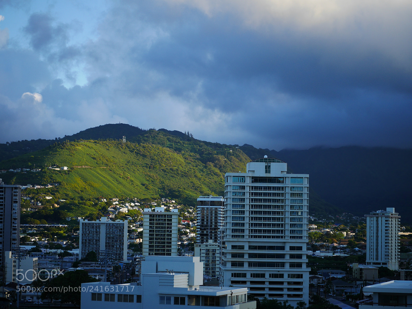 Panasonic Lumix DMC-GF7 sample photo. Rain shower over manoa photography