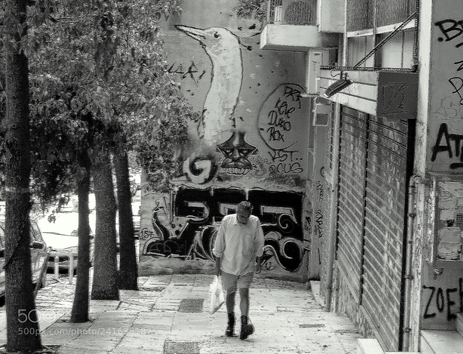 Canon PowerShot G15 sample photo. Walking alone in athens photography