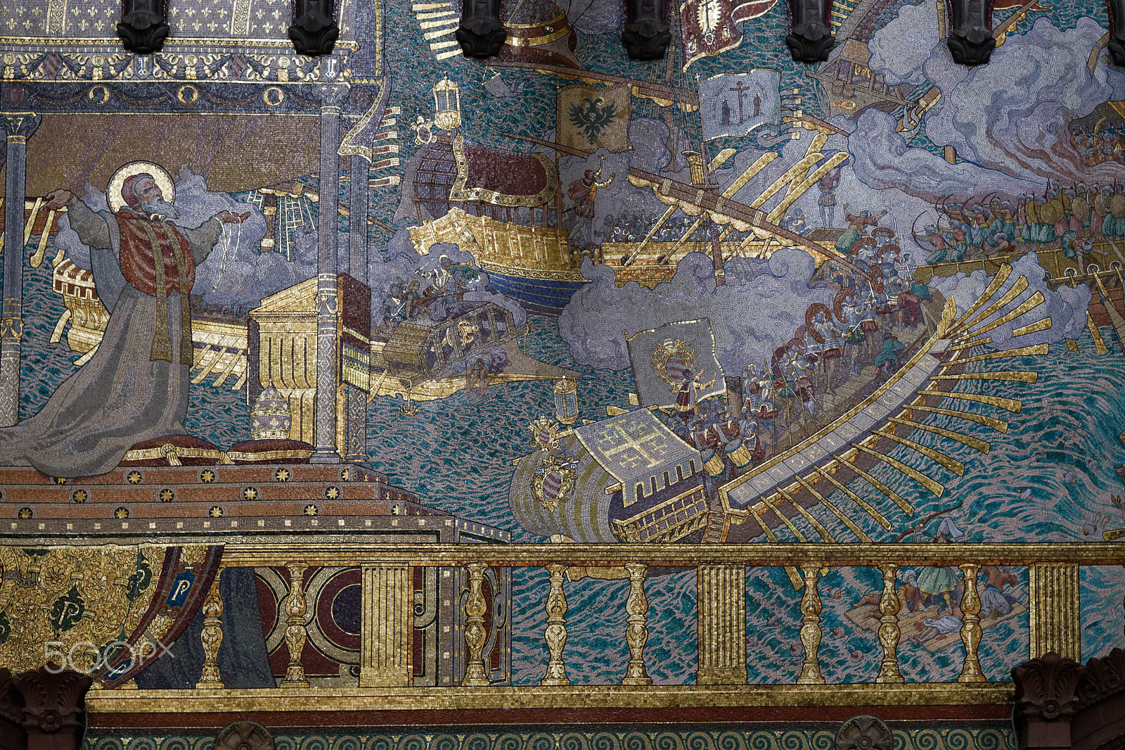 Nikon AF-S Nikkor 24-120mm F4G ED VR sample photo. Lyon, basilica notre-dame de fourviere, mosaik wandbild, detail photography