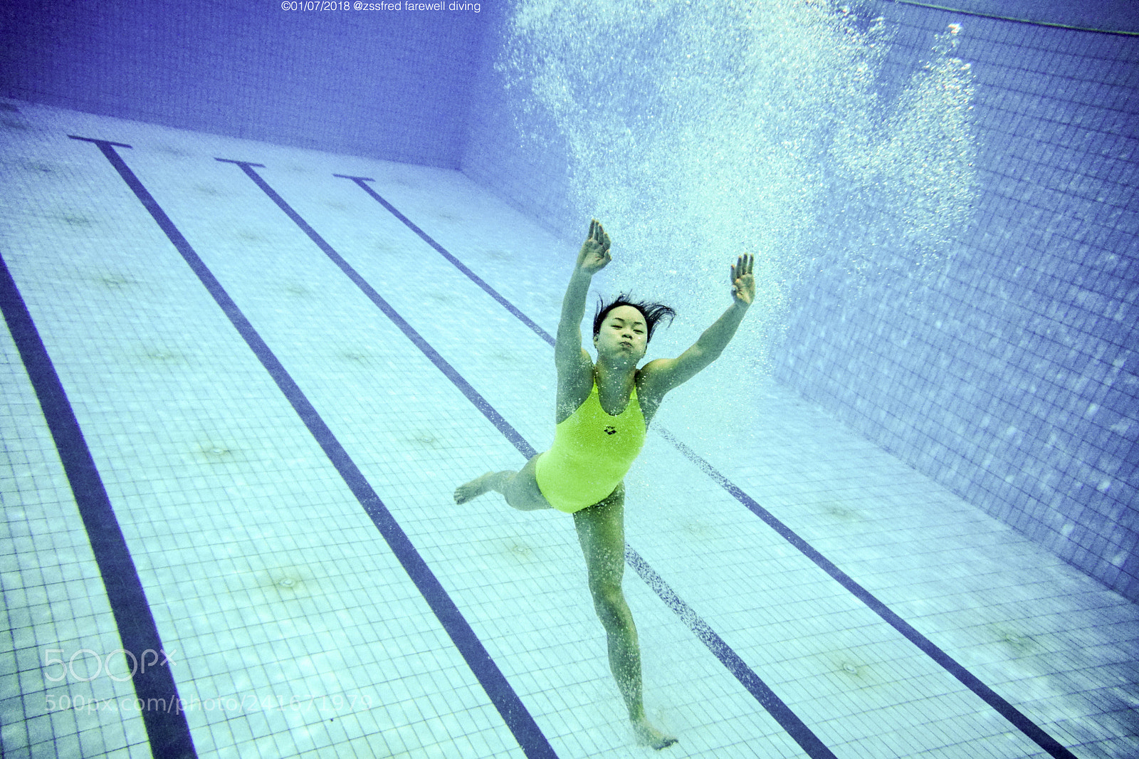 Sony a6300 sample photo. Girl running underwater photography