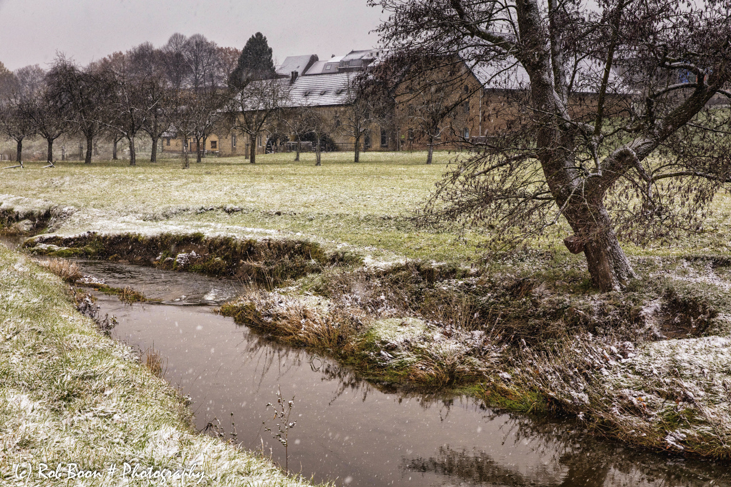 Canon EOS 5DS sample photo. First snow water mill photography