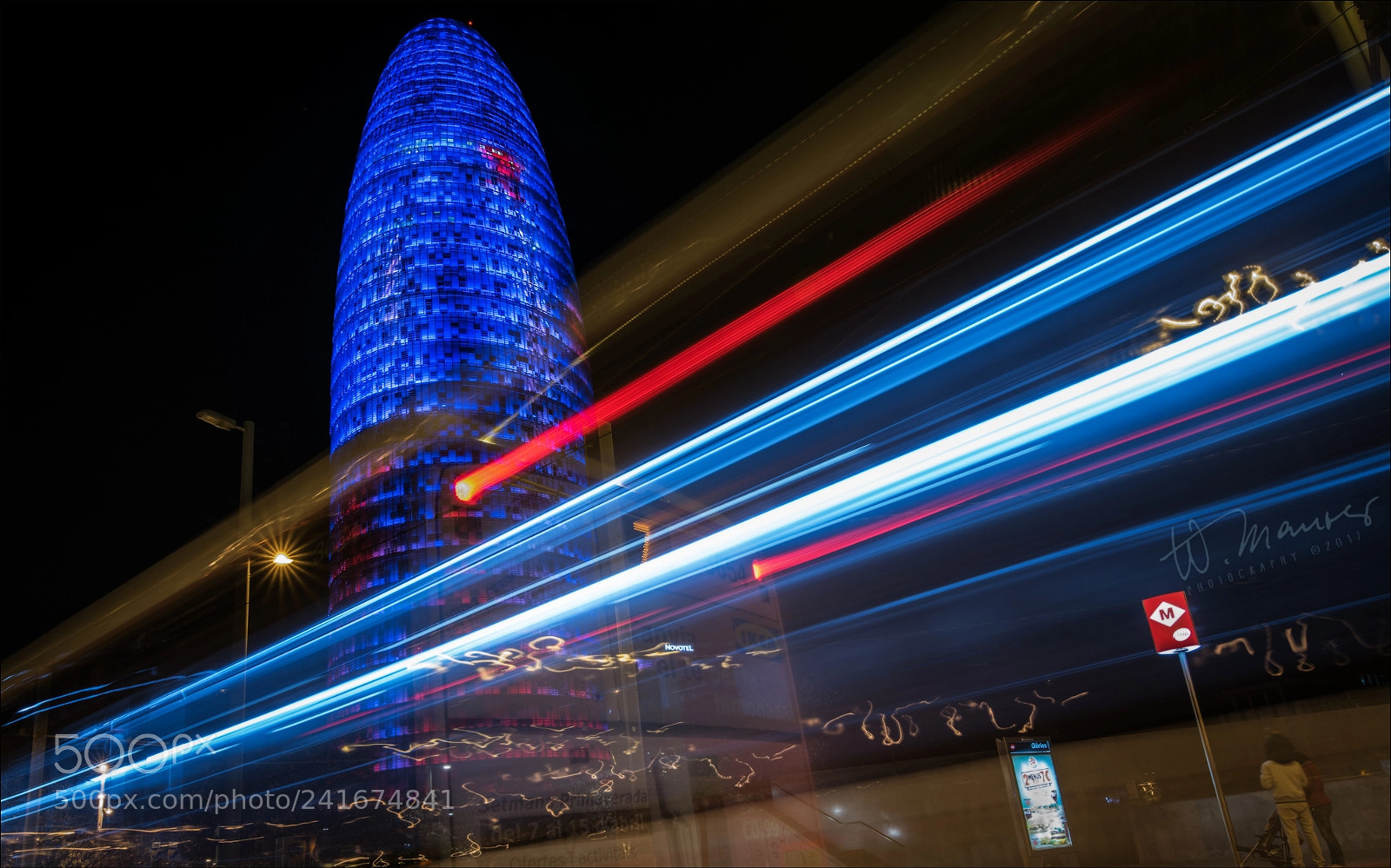 Nikon D810 sample photo. Torre agbar in blue photography