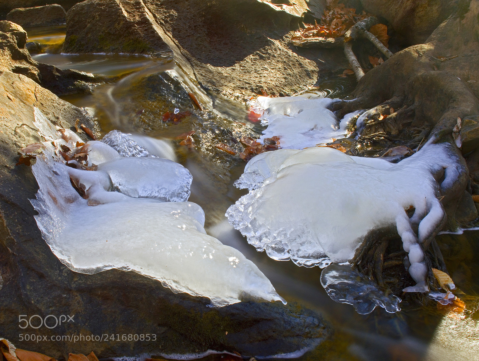 Nikon D3200 sample photo. Icy rocky creek waterfall photography