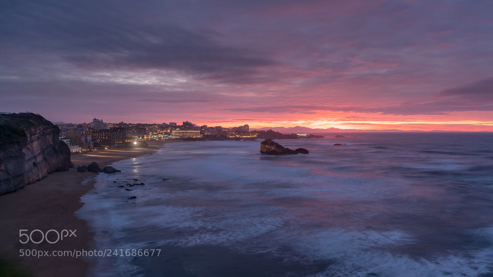 Sony a7R II sample photo. Sunset over biarritz photography