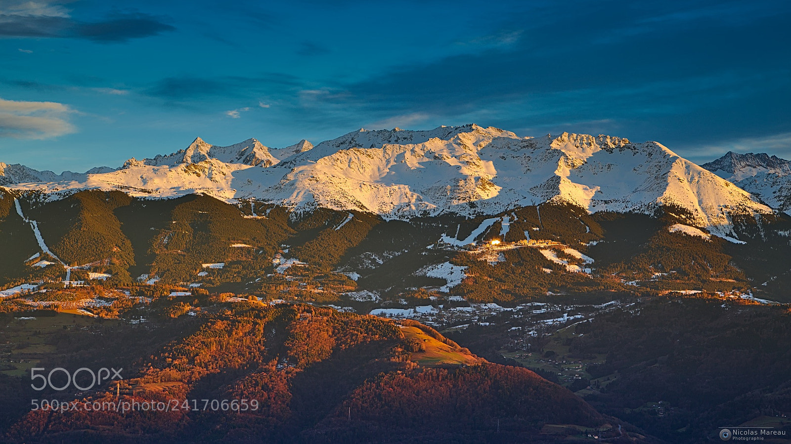 Canon EOS 6D + Canon EF 24-105mm F4L IS USM sample photo. Sunset on belledonne photography