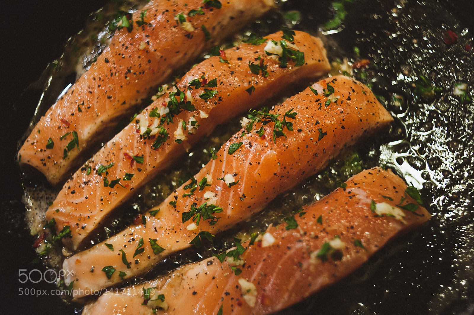 Nikon D700 sample photo. Pan-fried salmon photography