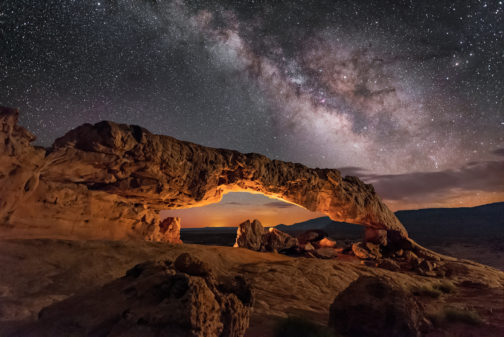 Nikon D810A sample photo. Sunset arch, escalante photography