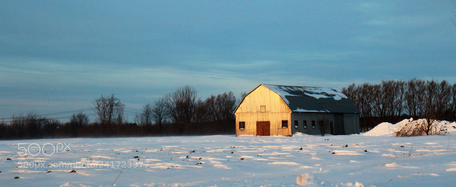 Canon EOS M sample photo. Winter sunset barn photography