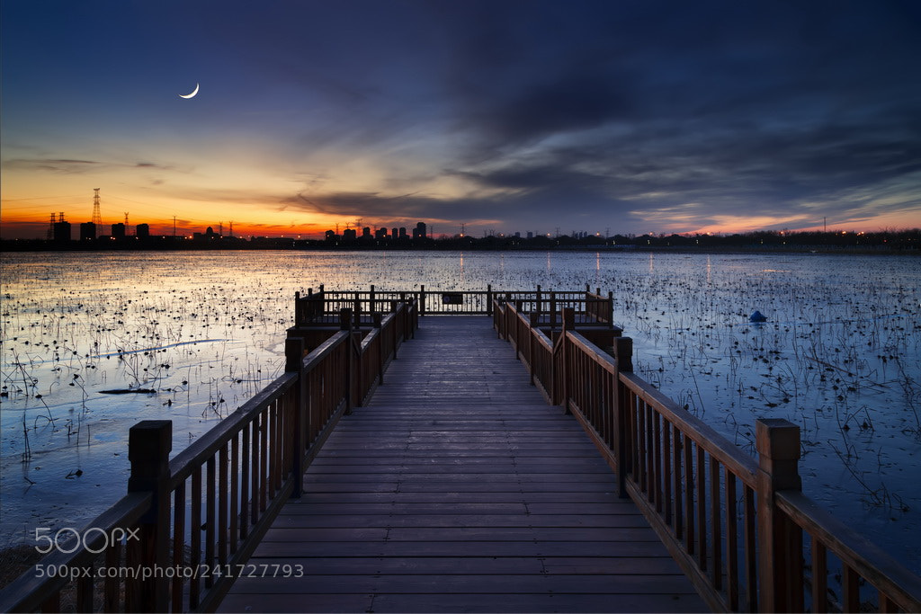 Canon EOS 6D Mark II sample photo. Dusk moon photography